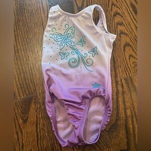 Snowflake leotard in purple with rhinestone